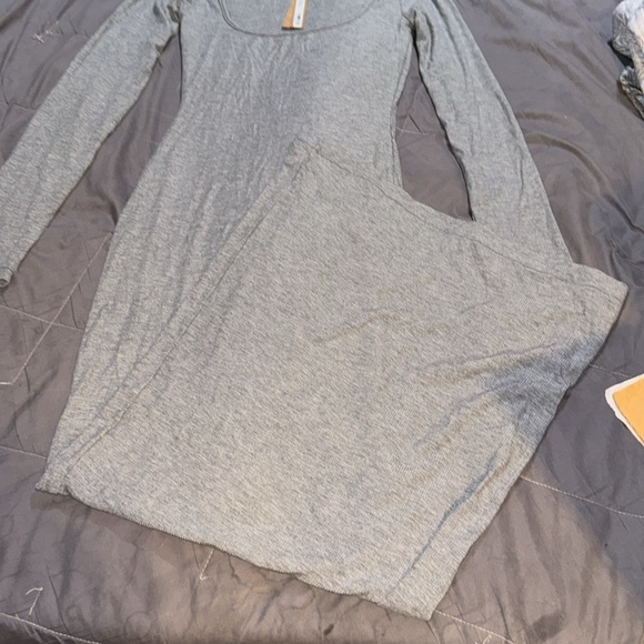 SKIMS SOFT LOUNGE LONG SLEEVE DRESS HEATHER GREY - Picture 6 of 11
